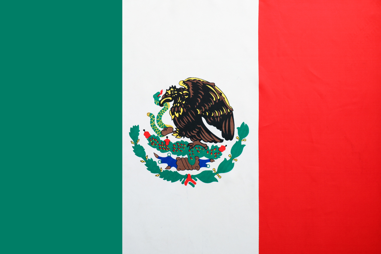 Mexican Flag as Background, Closeup